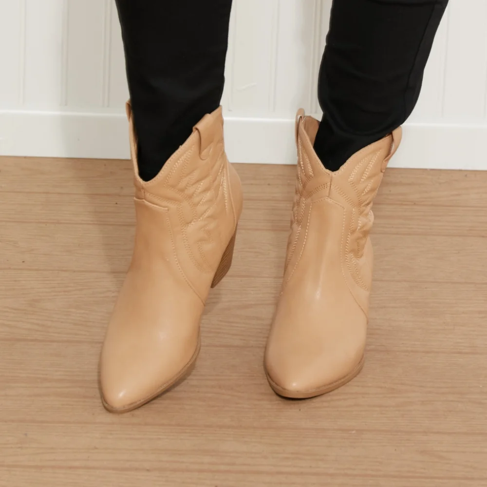 East Lion Corp Texas Trip Embroidered Cowboy Booties in Toffee - Picture 5 of 7